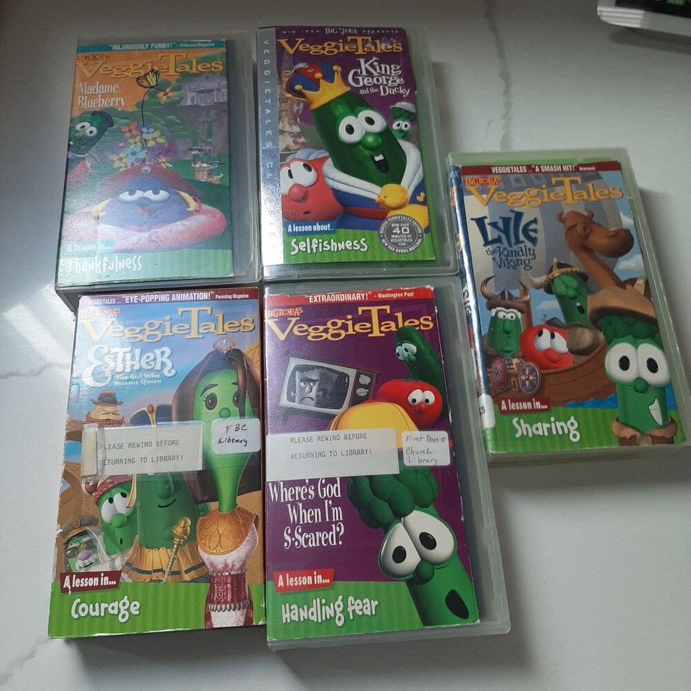 VeggieTales VHS tapes Educational Christian Moral fables social etiquette